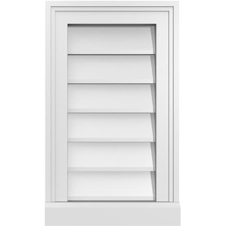 Ekena Millwork Vertical Surface Mount PVC Gable Vent w/ 2"W x 2"H , Brickmould Sill Frame, 12"W x 20"H GVPVE12X2003SN